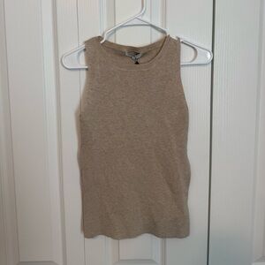 Crescent Tan Knit Tank Top